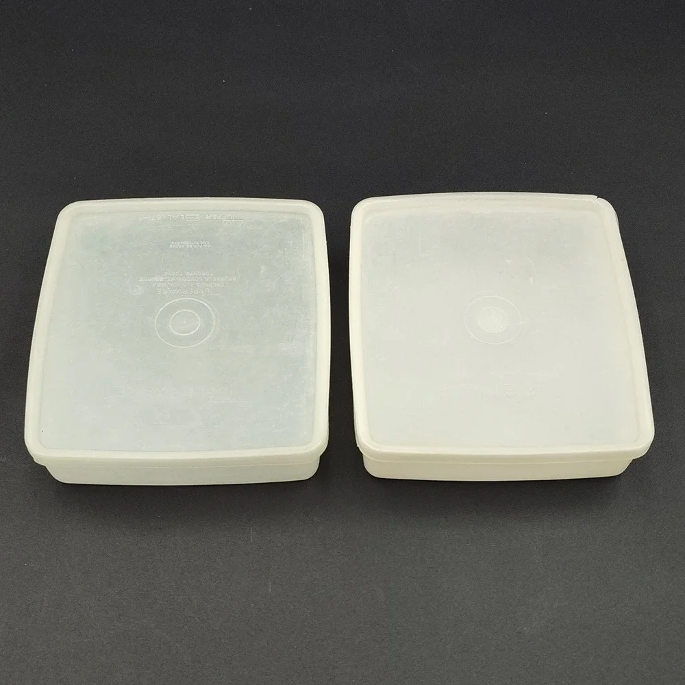 Set-2 TUPPERWARE Square Sandwich Keepers‎ 671-4 Parts Vintage SEE BB24.2GA1287.8